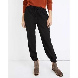 Madewell Size S Drapey Seamed Track Trousers Drawstring Pull-On Crop Pants